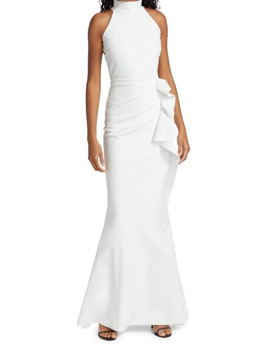 unnamed-file-1.jpg Chiara Boni La Petite Robe Halter Ruffle Gown Catalina Blue -Chiara Boni La Petite Robe Sales Shop unnamed file 1