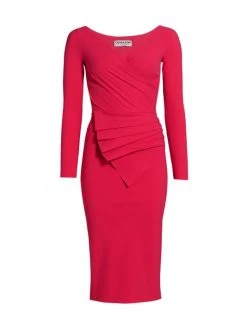 Chiara Boni La Petite Robe Kaya Pleated Detail Sheath Dress Black