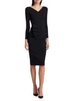 Chiara Boni La Petite Robe Kaya Pleated Detail Sheath Dress Black -Chiara Boni La Petite Robe Sales Shop unnamed file 1007