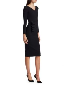Chiara Boni La Petite Robe Kaya Pleated Detail Sheath Dress Black -Chiara Boni La Petite Robe Sales Shop unnamed file 1008