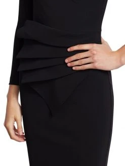 Chiara Boni La Petite Robe Kaya Pleated Detail Sheath Dress Black -Chiara Boni La Petite Robe Sales Shop unnamed file 1010