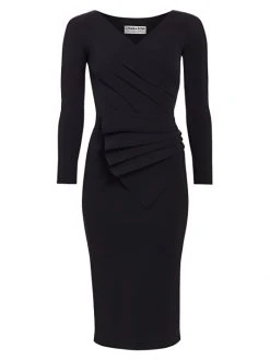 Chiara Boni La Petite Robe Kaya Pleated Detail Sheath Dress Black -Chiara Boni La Petite Robe Sales Shop unnamed file 1012
