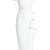 Chiara Boni La Petite Robe Off-the-Shoulder Midi Dress White -Chiara Boni La Petite Robe Sales Shop unnamed file 1107