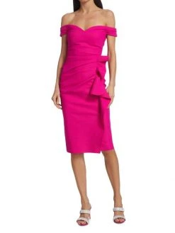 Chiara Boni La Petite Robe Off-the-Shoulder Midi Dress White -Chiara Boni La Petite Robe Sales Shop unnamed file 1108