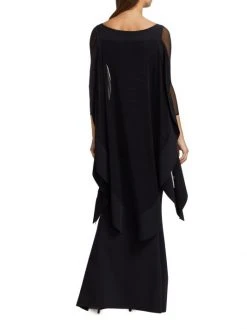 Chiara Boni La Petite Robe Kacey Illusion Mesh Caped Gown -Chiara Boni La Petite Robe Sales Shop unnamed file 1130