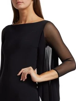 Chiara Boni La Petite Robe Kacey Illusion Mesh Caped Gown -Chiara Boni La Petite Robe Sales Shop unnamed file 1131