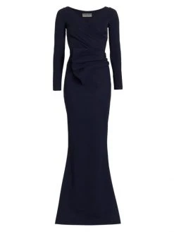 Chiara Boni La Petite Robe Kaya Long-Sleeve Mermaid Gown