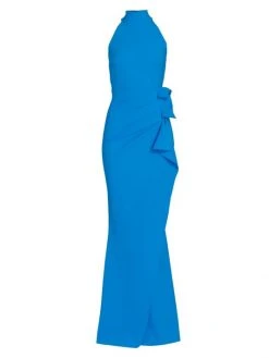 Chiara Boni La Petite Robe Halter Ruffle Gown Catalina Blue 13 Chiara Boni La Petite Robe Halter Ruffle Gown Catalina Blue -Chiara Boni La Petite Robe Sales Shop unnamed file 12
