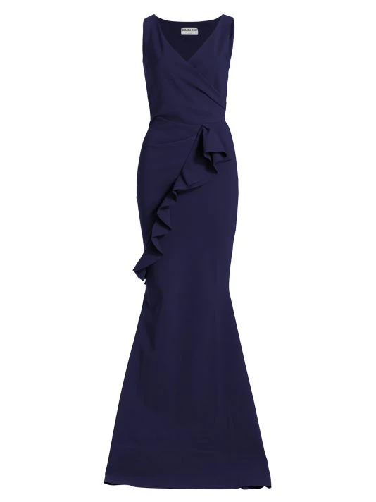 Chiara Boni La Petite Robe Keke Ruffled Jersey Gown Geranium 6 Chiara Boni La Petite Robe Keke Ruffled Jersey Gown Geranium - Image 4