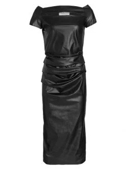 Chiara Boni La Petite Robe Mei Faux Leather Midi Dress