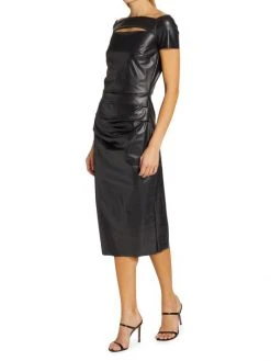 Chiara Boni La Petite Robe Mei Faux Leather Midi Dress -Chiara Boni La Petite Robe Sales Shop unnamed file 1281