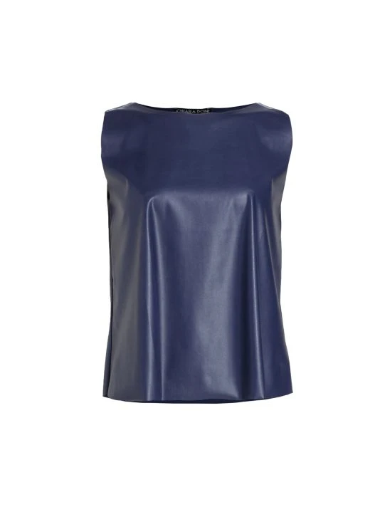unnamed-file-1347.jpg Chiara Boni La Petite Robe Faux Leather Sleeveless Top Rich Blue -Chiara Boni La Petite Robe Sales Shop unnamed file 1347
