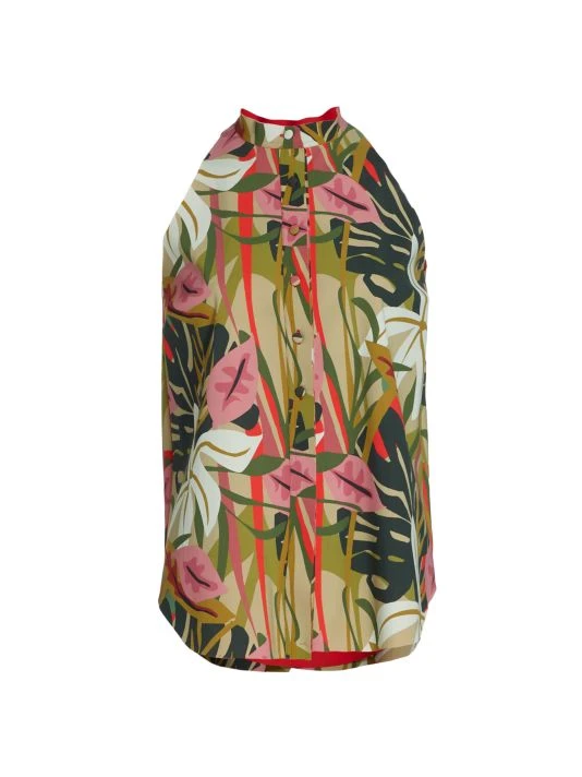Chiara Boni La Petite Robe Yanet Tropical Print Sleeveless Blouse 3 Chiara Boni La Petite Robe Yanet Tropical Print Sleeveless Blouse