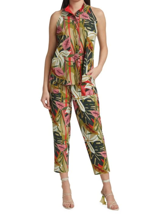 Chiara Boni La Petite Robe Yanet Tropical Print Sleeveless Blouse 4 Chiara Boni La Petite Robe Yanet Tropical Print Sleeveless Blouse - Image 2