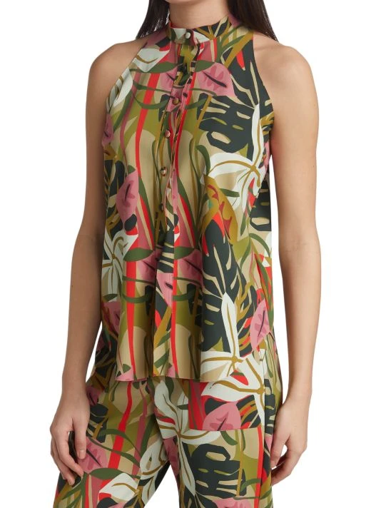 Chiara Boni La Petite Robe Yanet Tropical Print Sleeveless Blouse 6 Chiara Boni La Petite Robe Yanet Tropical Print Sleeveless Blouse - Image 4