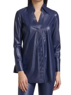 Chiara Boni La Petite Robe Atena Faux Leather Long-Sleeve Top -Chiara Boni La Petite Robe Sales Shop unnamed file 1406