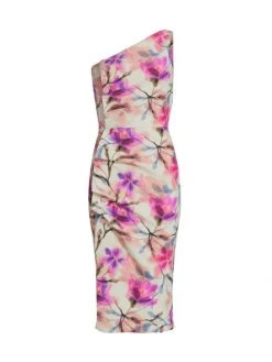 Chiara Boni La Petite Robe Floral Print One-Shoulder Dress