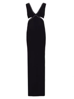 Chiara Boni La Petite Robe Silvina Embellished Cut-Out Gown