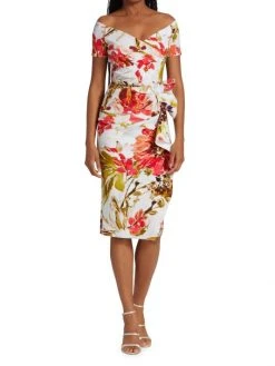 Chiara Boni La Petite Robe Silveria Floral Ruffle Midi Dress -Chiara Boni La Petite Robe Sales Shop unnamed file 161