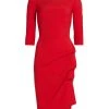 Chiara Boni La Petite Robe Kate Ruffled Three-Quarter Sleeve Bodycon Dress Passion -Chiara Boni La Petite Robe Sales Shop unnamed file 1644