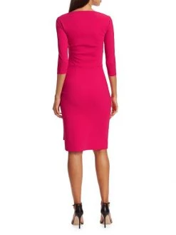 Chiara Boni La Petite Robe Kate Ruffled Three-Quarter Sleeve Bodycon Dress Passion -Chiara Boni La Petite Robe Sales Shop unnamed file 1648
