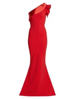 Chiara Boni La Petite Robe Kika Ra Ruffled One-Shoulder Trumpet Gown Passion -Chiara Boni La Petite Robe Sales Shop unnamed file 1663