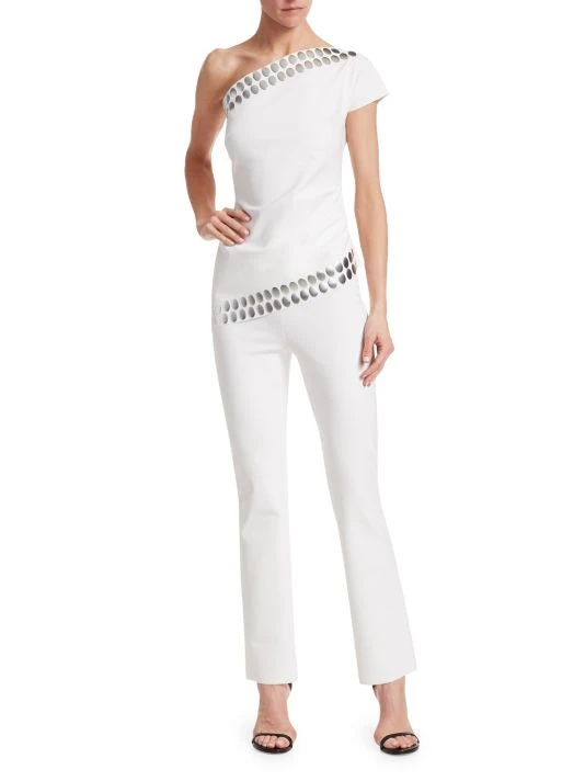 Chiara Boni La Petite Robe Venusette High-Waist Straight-Leg Pull-On Pants White 4 Chiara Boni La Petite Robe Venusette High-Waist Straight-Leg Pull-On Pants White - Image 2