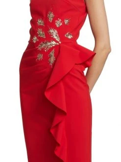 Chiara Boni La Petite Robe Teodorina Sequined Ruffle Halter Gown -Chiara Boni La Petite Robe Sales Shop unnamed file 192