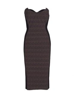 Chiara Boni La Petite Robe Merlina Strapless Layered Plaid Dress