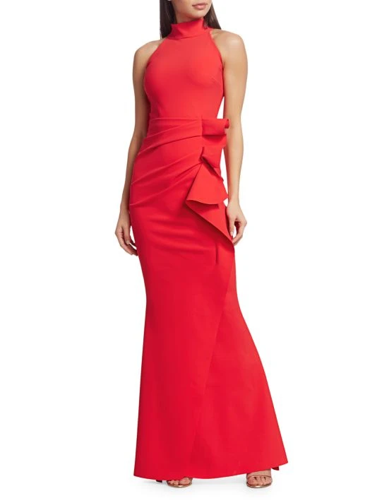 unnamed-file-2.jpg Chiara Boni La Petite Robe Halter Ruffle Gown Catalina Blue -Chiara Boni La Petite Robe Sales Shop unnamed file 2