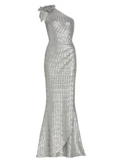 Chiara Boni La Petite Robe Keila Metallic One-Shoulder Gown Dove Grey 4 Chiara Boni La Petite Robe Keila Metallic One-Shoulder Gown Dove Grey -Chiara Boni La Petite Robe Sales Shop unnamed file 218