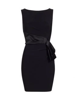 Chiara Boni La Petite Robe Yazhi Satin Sash Cocktail Dress Black -Chiara Boni La Petite Robe Sales Shop unnamed file 254