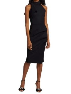 Chiara Boni La Petite Robe Yumette Tie Neck Midi-Dress -Chiara Boni La Petite Robe Sales Shop unnamed file 325