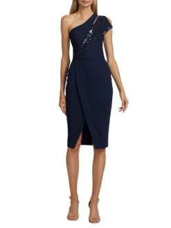Chiara Boni La Petite Robe Asymmetric Sequin Knee-Length Dress -Chiara Boni La Petite Robe Sales Shop unnamed file 369