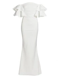 Chiara Boni La Petite Robe Parvati Off-The-Shoulder Gown Passion
