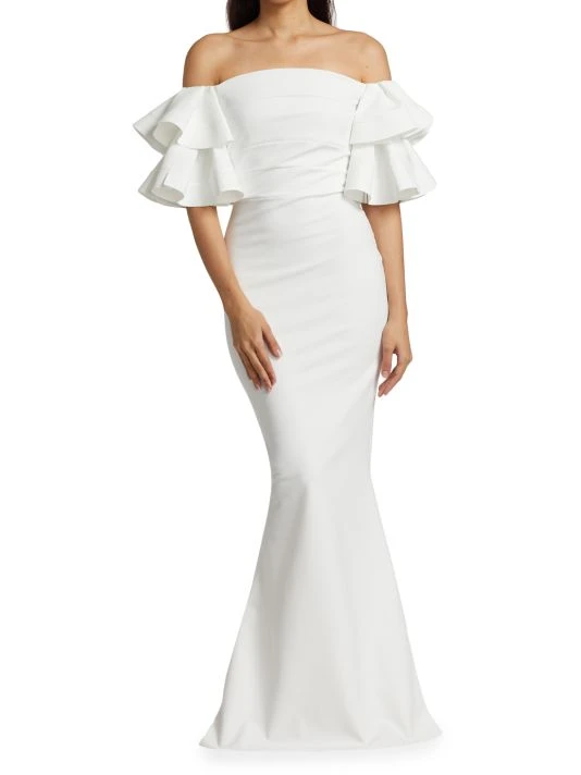 Chiara Boni La Petite Robe Parvati Off-The-Shoulder Gown Passion 4 Chiara Boni La Petite Robe Parvati Off-The-Shoulder Gown Passion - Image 2