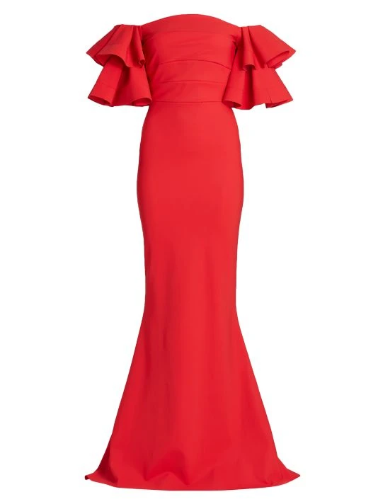 Chiara Boni La Petite Robe Parvati Off-The-Shoulder Gown Passion 6 Chiara Boni La Petite Robe Parvati Off-The-Shoulder Gown Passion - Image 4
