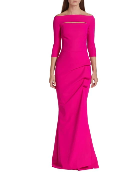unnamed-file-50.jpg Chiara Boni La Petite Robe Kate Slit-Detail Boatneck Gown Magenta -Chiara Boni La Petite Robe Sales Shop unnamed file 50