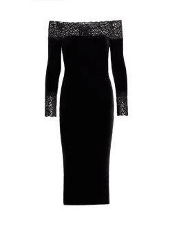 Chiara Boni La Petite Robe Nadette Velvet & Lace Bodyon Dress