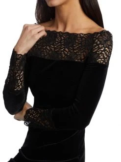 Chiara Boni La Petite Robe Nadette Velvet & Lace Bodyon Dress 7 Chiara Boni La Petite Robe Nadette Velvet & Lace Bodyon Dress -Chiara Boni La Petite Robe Sales Shop unnamed file 535