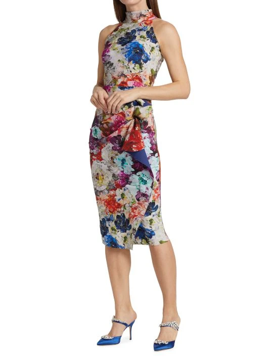 Chiara Boni La Petite Robe Draped Painterly Floral Dress 4 Chiara Boni La Petite Robe Draped Painterly Floral Dress - Image 2