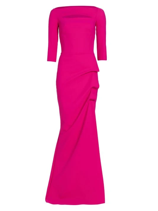unnamed-file-56.jpg Chiara Boni La Petite Robe Kate Slit-Detail Boatneck Gown Magenta -Chiara Boni La Petite Robe Sales Shop unnamed file 56