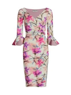 Chiara Boni La Petite Robe Triana Painterly Floral Wrap Dress