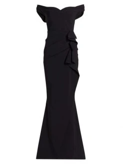 Chiara Boni La Petite Robe Off-The-Shoulder Sweetheart Ruffled Gown Black 4 Chiara Boni La Petite Robe Off-The-Shoulder Sweetheart Ruffled Gown Black -Chiara Boni La Petite Robe Sales Shop unnamed file 63