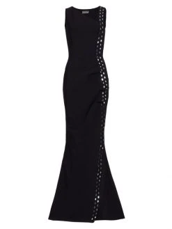 Chiara Boni La Petite Robe Cibeless Embellished Asymmetric-Neckline Gown<br>