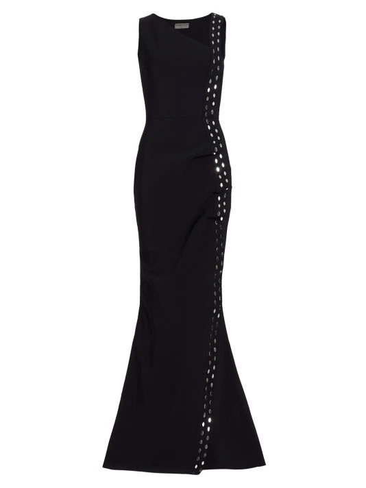 Chiara Boni La Petite Robe Cibeless Embellished Asymmetric-Neckline Gown<br> 3 Chiara Boni La Petite Robe Cibeless Embellished Asymmetric-Neckline Gown<br>