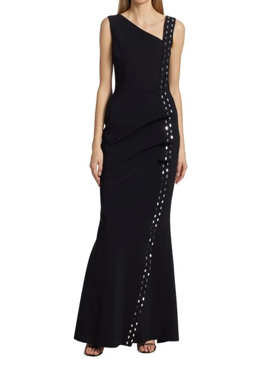 Chiara Boni La Petite Robe Cibeless Embellished Asymmetric-Neckline Gown<br> 5 Chiara Boni La Petite Robe Cibeless Embellished Asymmetric-Neckline Gown<br> - Image 3