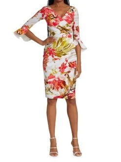 Chiara Boni La Petite Robe Triana Gathered Floral Midi Dress -Chiara Boni La Petite Robe Sales Shop unnamed file 718