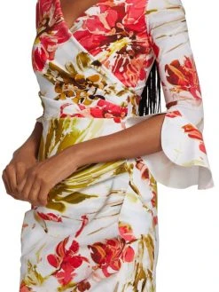 Chiara Boni La Petite Robe Triana Gathered Floral Midi Dress -Chiara Boni La Petite Robe Sales Shop unnamed file 722