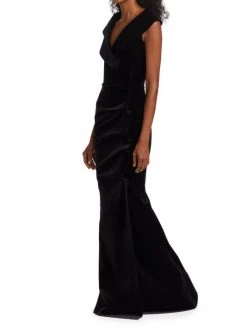 Chiara Boni La Petite Robe Velvet V-Neck Gown -Chiara Boni La Petite Robe Sales Shop unnamed file 805